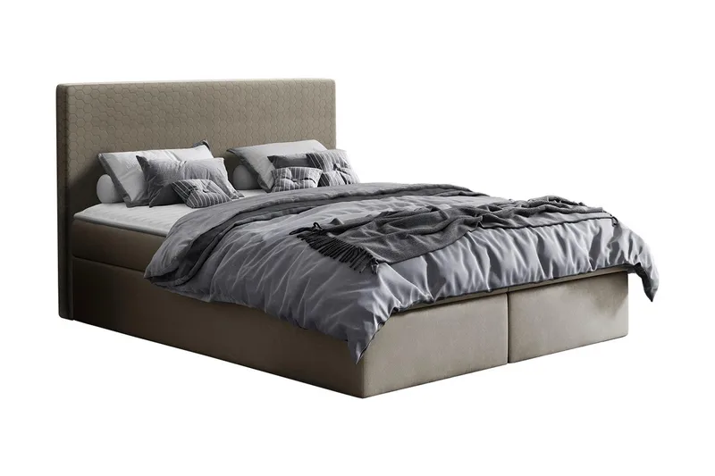 Laargard Kontinentalseng med Oppbevaring 200x200, Beige