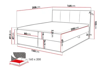 Laggano Kontinentalseng 160x200 cm + Overmadrass - Beige - Møbler - Senger - Kontinentalsenger