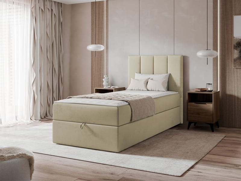 Laggano sengepakke kontinentalseng 100x200 cm - beige - Møbler - Senger - Komplett sengepakke