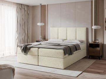 Laggano sengepakke kontinentalseng 160x200 cm - krembeige - Møbler - Senger - Komplett sengepakke