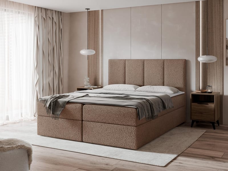Laggano sengepakke kontinentalseng 180x200 cm - brun - Møbler - Senger - Komplett sengepakke