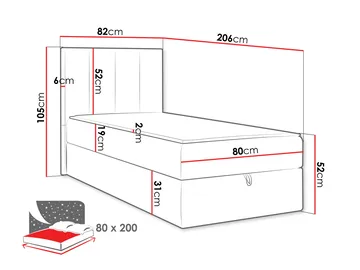 Laggano sengepakke kontinentalseng 80x200 cm - Polo 889 grønn - Møbler - Senger - Komplett sengepakke
