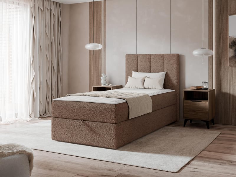 Laggano sengepakke kontinentalseng 90x200 cm - brun - Møbler - Senger - Komplett sengepakke