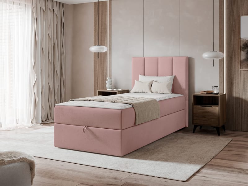 Laggano sengepakke kontinentalseng 90x200 cm - rosa - Møbler - Senger - Komplett sengepakke