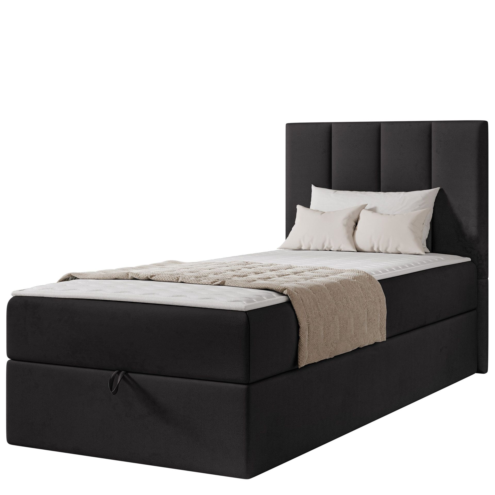 Laggano sengepakke kontinentalseng 90x200 cm - svart