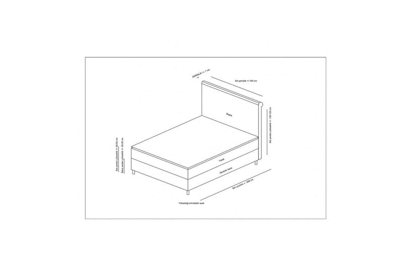 Lamoon Komplett Sengepakke 150x200 cm - Antrasitt - Møbler - Senger - Komplett sengepakke