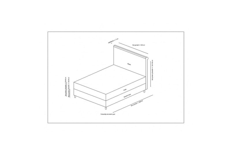 Lamoon Sengepakke Rammeseng 160x200 cm - Grå - Møbler - Senger - Komplett sengepakke