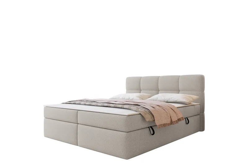 Leckersbo Komplett Sengeløsning Kontinentalseng med oppbevaring 180x200 cm, Beige