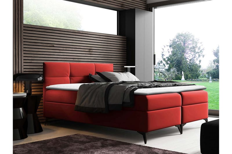 Leckersbo Sengpakke Kontinentalseng 120x200 cm - Rød - Møbler - Senger - Komplett sengepakke