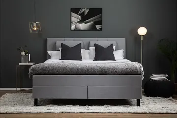 Lucky 150 Kontinentalseng Grå - Mellomgrå - Møbler - Senger - Komplett sengepakke