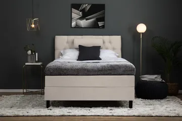 Lucky Komplett Sengepakke 120x200 Memory Diamant Sengegavl - Nakkepute Stor Beige - Møbler - Senger - Komplett sengepakke