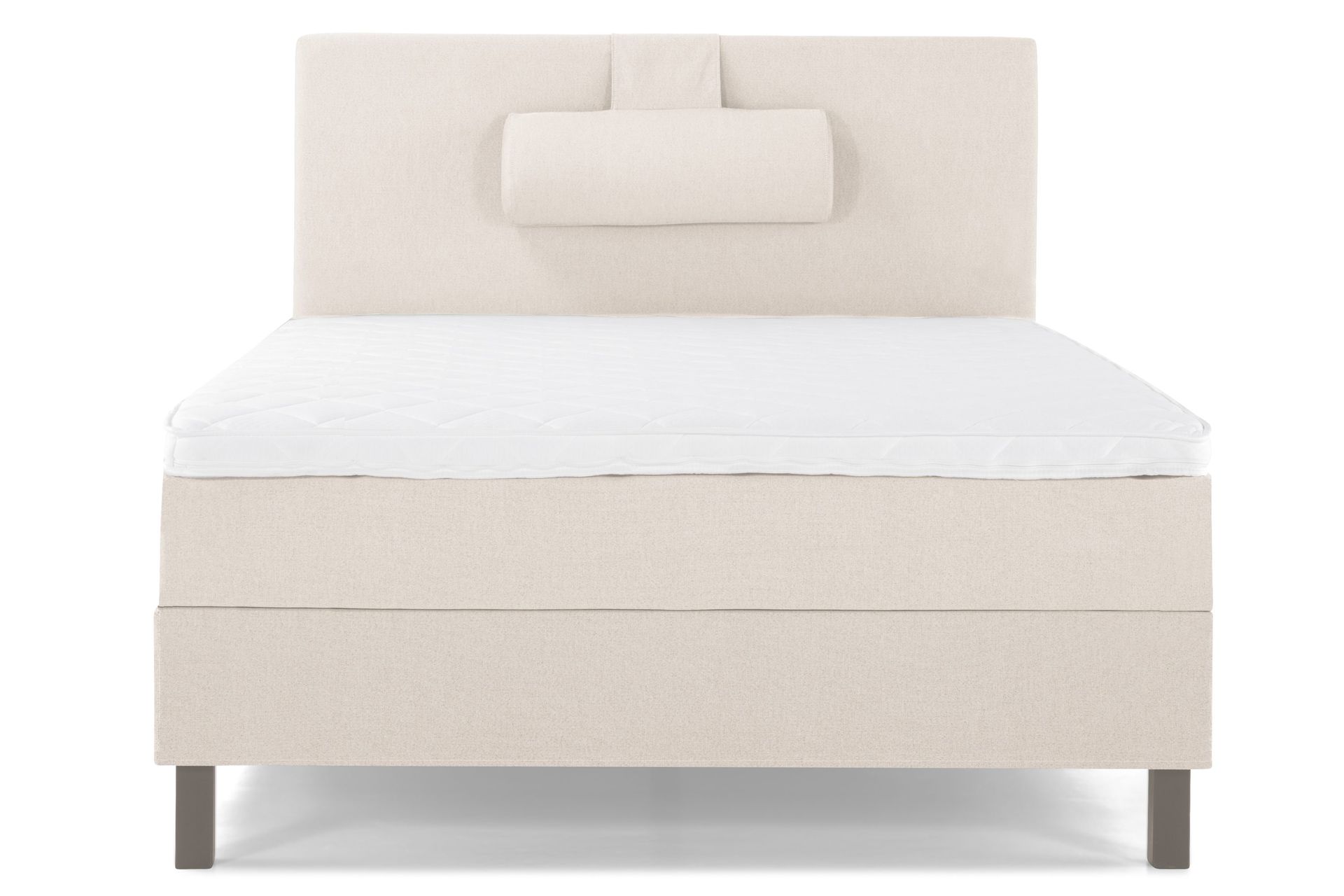 Lucky Komplett Sengepakke 120x200 Skum Glatt Sengegavl - Nakkepute Stor Beige