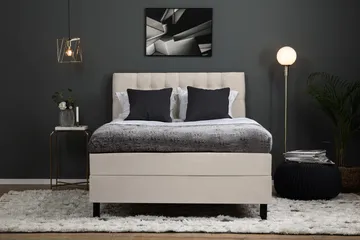 Lucky Komplett Sengepakke 120x200 Polyeter Diamant Sengegavl - Beige - Møbler - Senger - Enkeltsenger