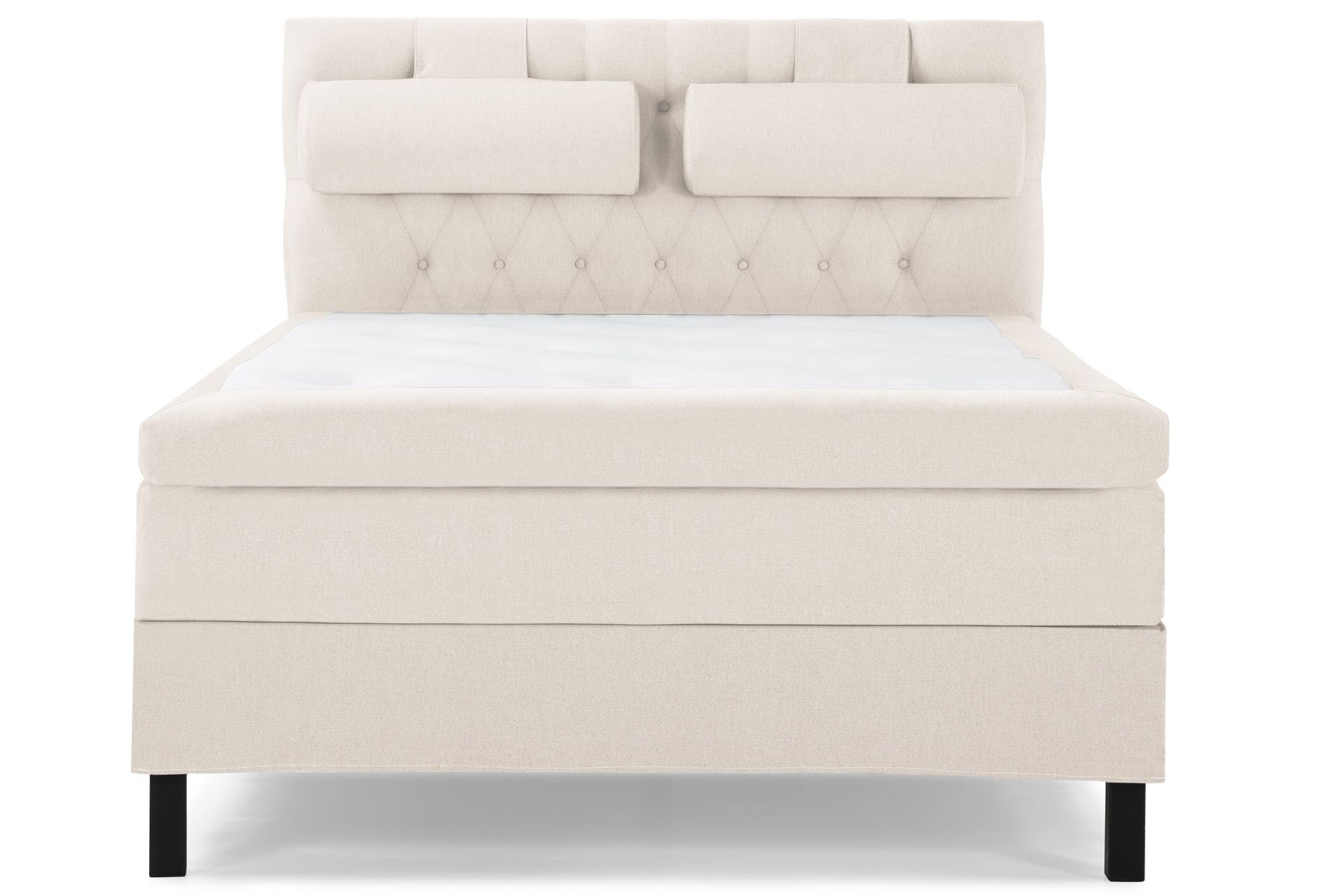 Lucky Komplett Sengepakke 140x200 Memory Diamant Sengegavl - Nakkepute Stor Beige
