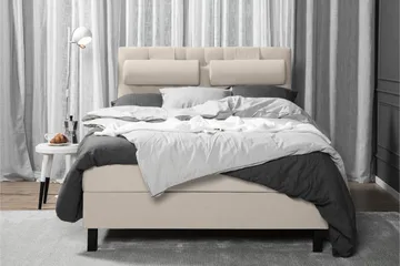 Lucky Komplett Sengepakke 140x200 Skum Diamant Sengegavl - Beige - Møbler - Senger - Komplett sengepakke
