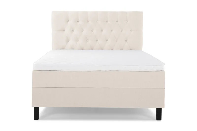 Lucky Komplett Sengepakke 140x200 Skum Diamant Sengegavl - Beige - Møbler - Senger - Komplett sengepakke