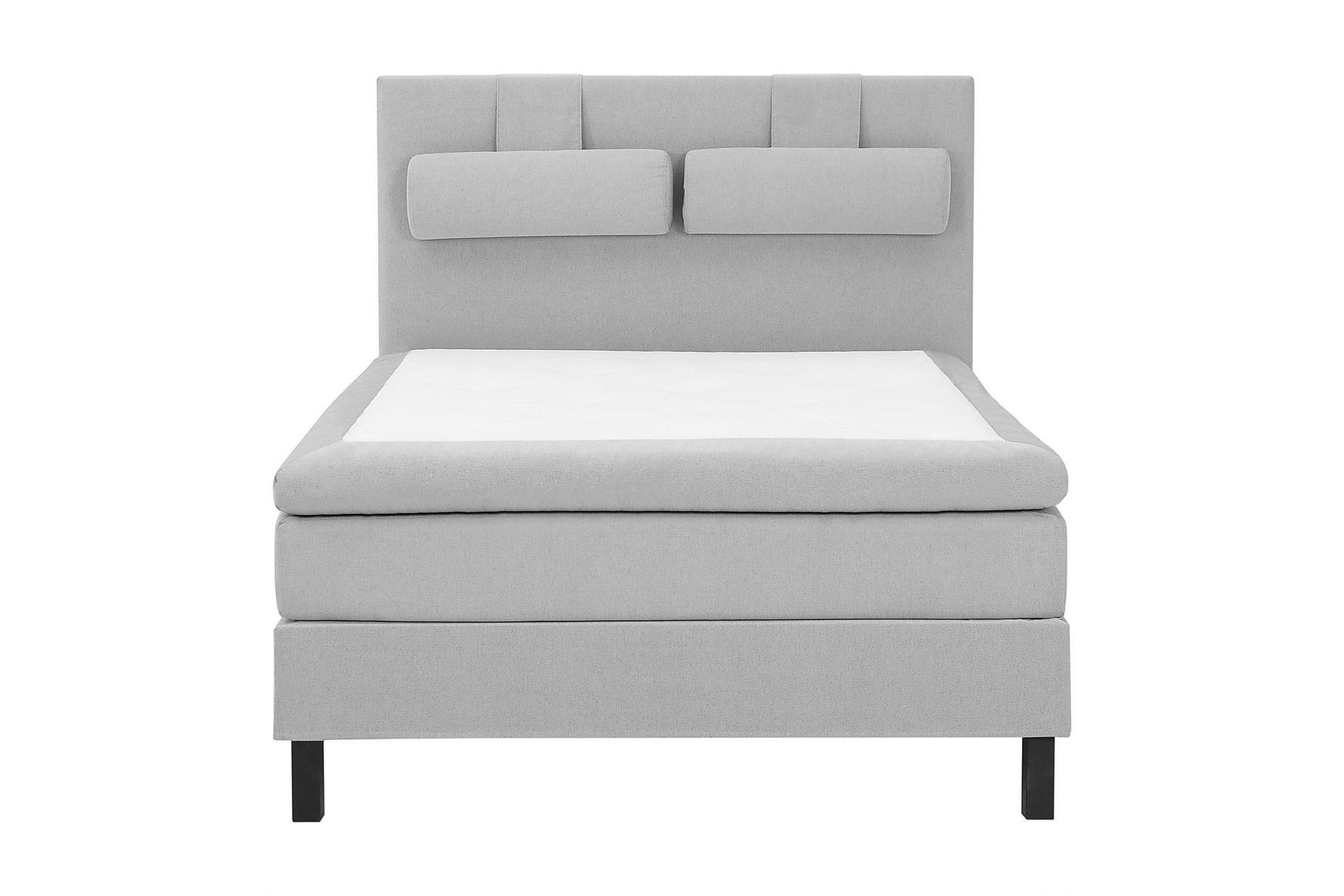 Lucky Komplett Sengepakke 140x200 Polyeter Glatt Sengegavl - Nakkepute Stor Mellangrå