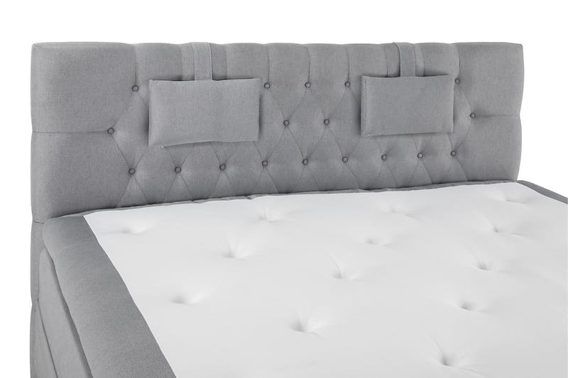 Lucky Komplett Sengepakke 160x200 Memory Diamant Sengegavl - Nakkepute Liten Mellomgrå - Møbler - Senger - Kontinentalsenger