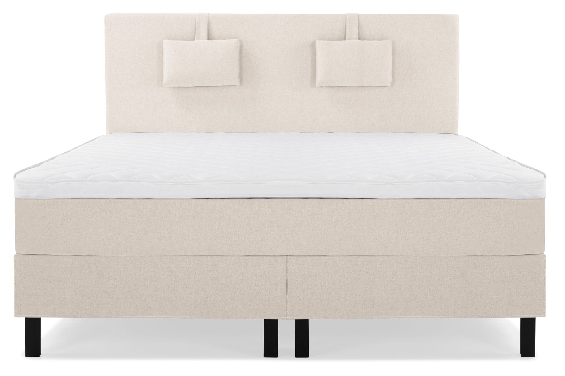 Lucky Komplett Sengepakke 160x200 Skum Glatt Sengegavl - Nakkepute Liten Beige