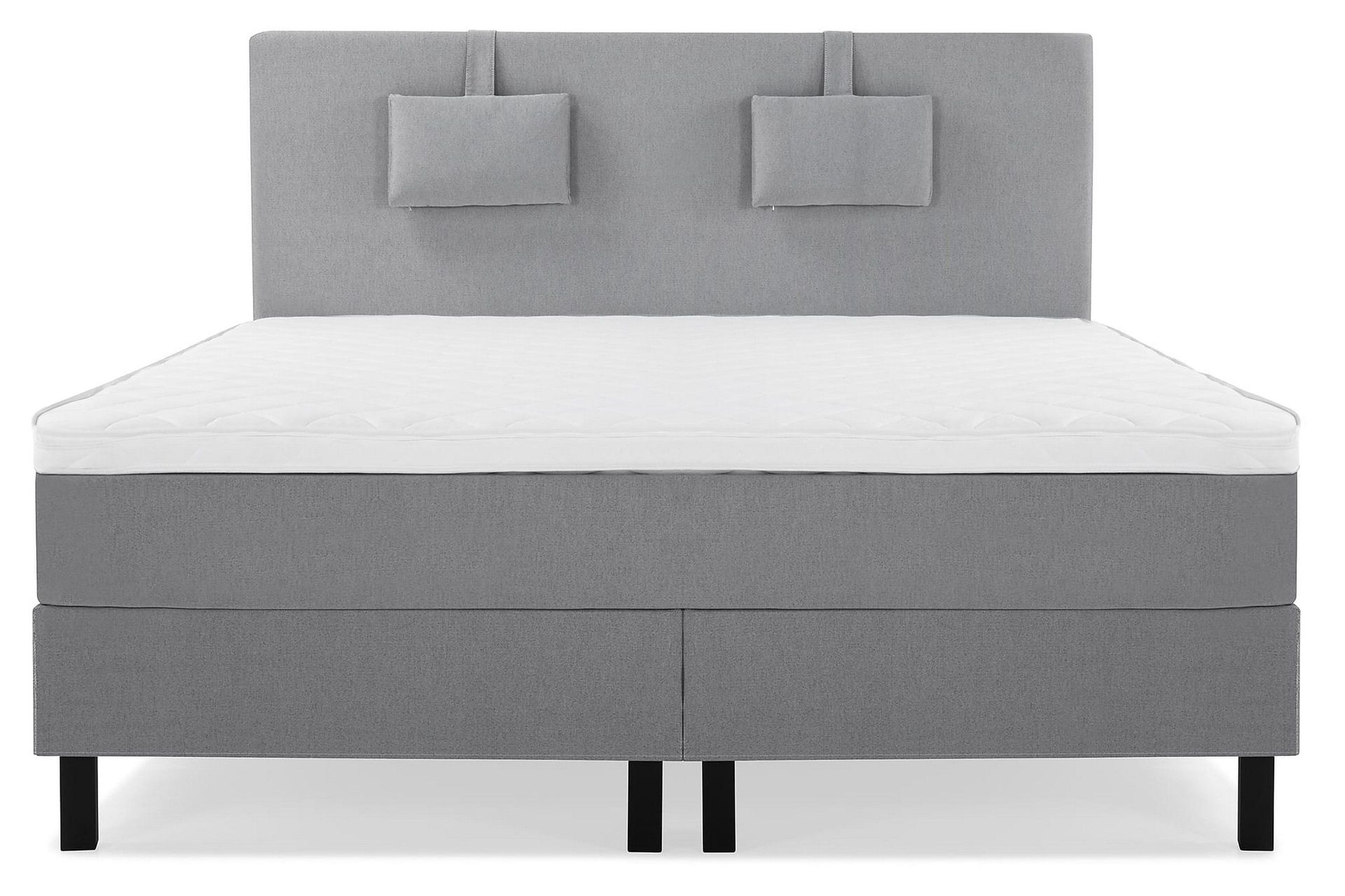Lucky Komplett Sengepakke 160x200 Skum Glatt Sengegavl - Nakkepute Liten Mellomgrå