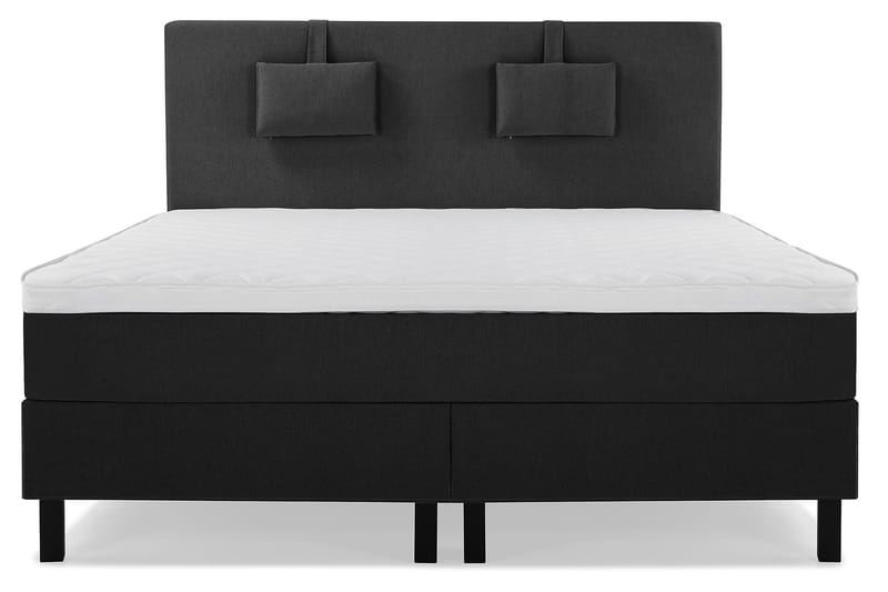 Lucky Komplett Sengepakke 160x200 Skum Glatt Sengegavl - Nakkepute Liten Svart/Grå - Møbler - Senger - Komplett sengepakke
