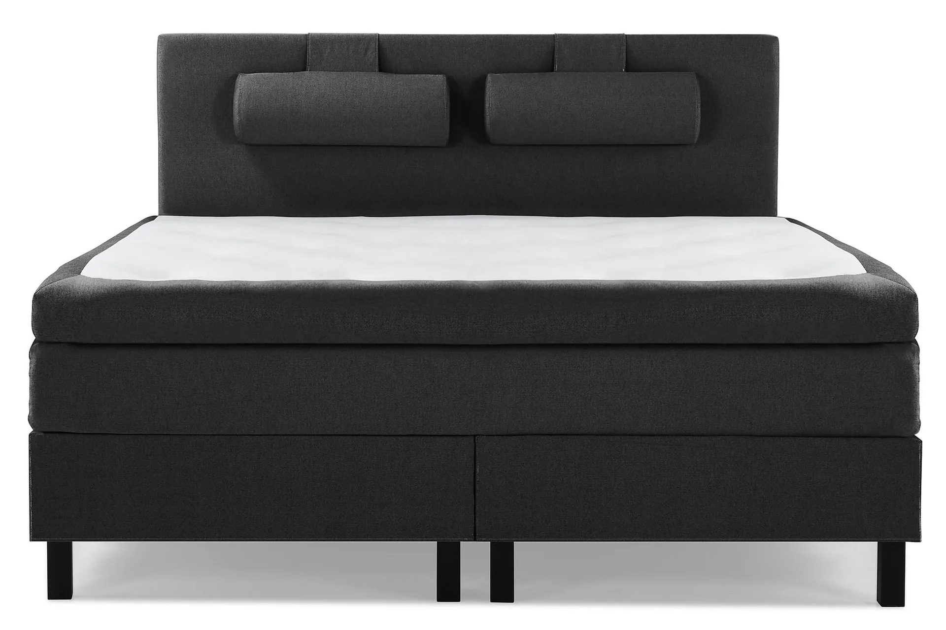 Lucky Komplett Sengepakke 160x200 Polyeter Glatt Sengegavl - Nakkepute Stor Svart/Grå