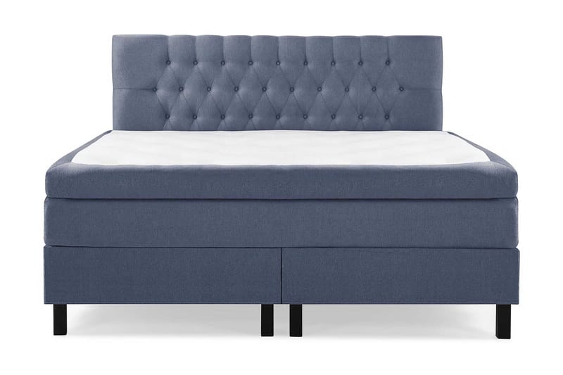 Lucky Komplett Sengepakke 160x200 Polyeter Diamant Sengegavl - Mørkeblå - Møbler - Senger - Komplett sengepakke
