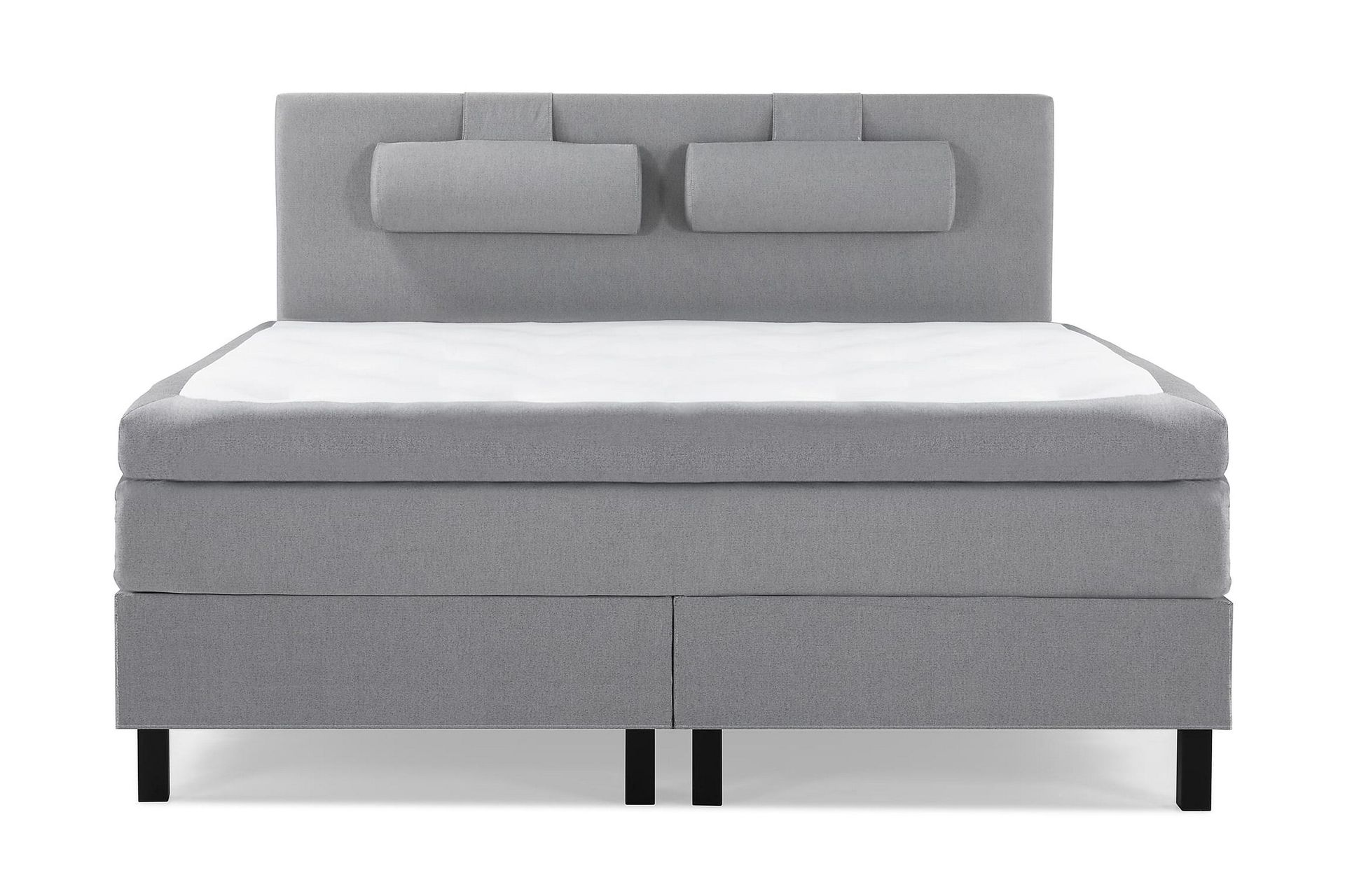 Lucky Komplett Sengepakke 160x200 Polyeter Glatt Sengegavl - Nakkepute Stor Mellangrå