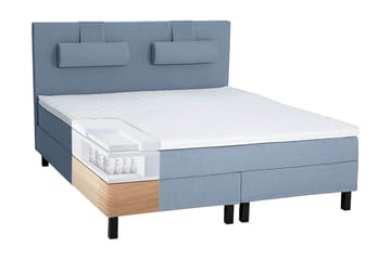 Lucky Komplett Sengepakke 160x200 Polyeter Diamant Sengegavl - Mørkeblå - Møbler - Senger - Komplett sengepakke