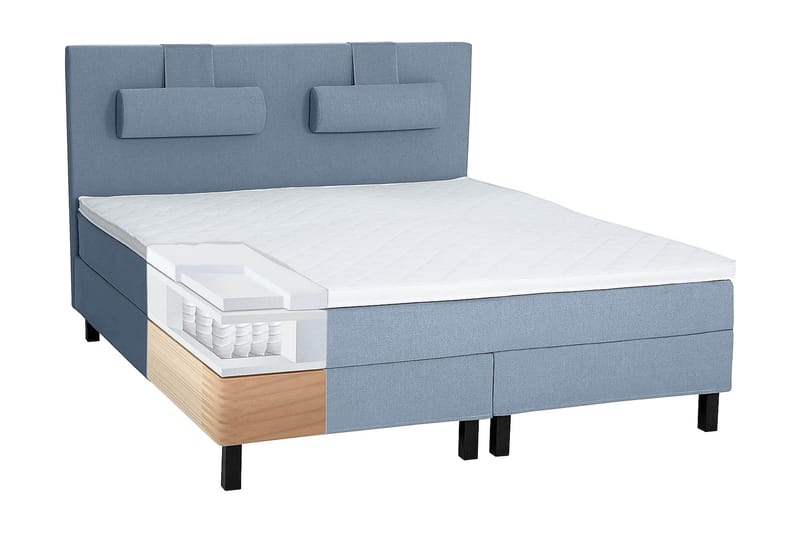 Lucky Komplett Sengepakke 160x200 Polyeter Diamant Sengegavl - Mørkeblå - Møbler - Senger - Komplett sengepakke