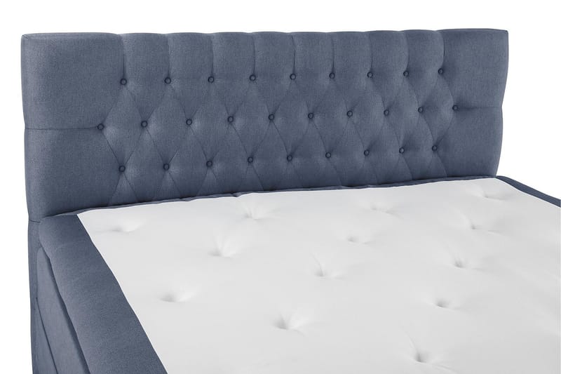 Lucky Komplett Sengepakke 160x200 Polyeter Diamant Sengegavl - Mørkeblå - Møbler - Senger - Komplett sengepakke