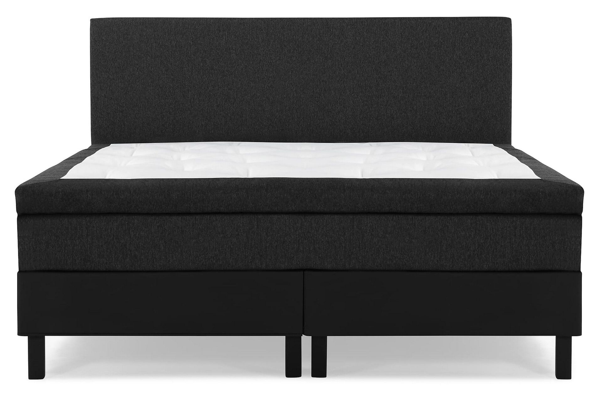 Lucky Komplett Sengepakke 180x200 Lateks Glatt Sengegavl - Svart/Grå/PU