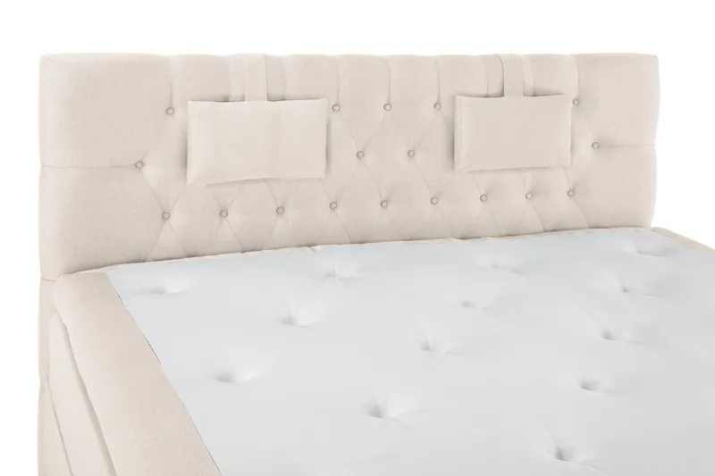 Lucky Komplett Sengepakke 180x200 Memory Diamant Sengegavl - Nakkepute Liten Beige - Møbler - Senger - Komplett sengepakke
