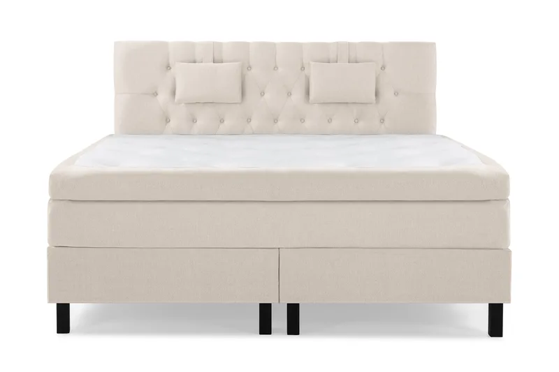 Lucky Komplett Sengepakke 180x200 Memory Diamant Sengegavl - Nakkepute Liten Beige - Møbler - Senger - Komplett sengepakke