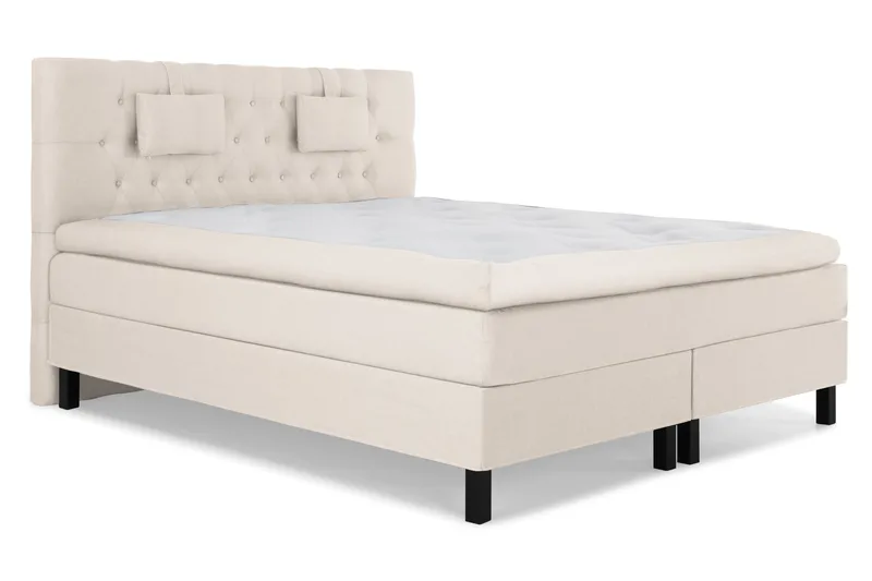 Lucky Komplett Sengepakke 180x200 Memory Diamant Sengegavl - Nakkepute Liten Beige - Møbler - Senger - Komplett sengepakke