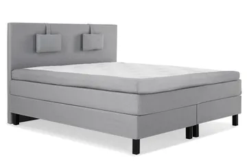 Lucky Komplett Sengepakke 180x200 Memory Glatt Sengegavl - Nakkepute Liten Mellomgrå - Møbler - Senger - Komplett sengepakke