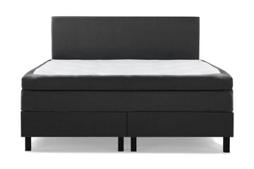 Glatt Sengegavl 180 cm - Svart/Grå/PU