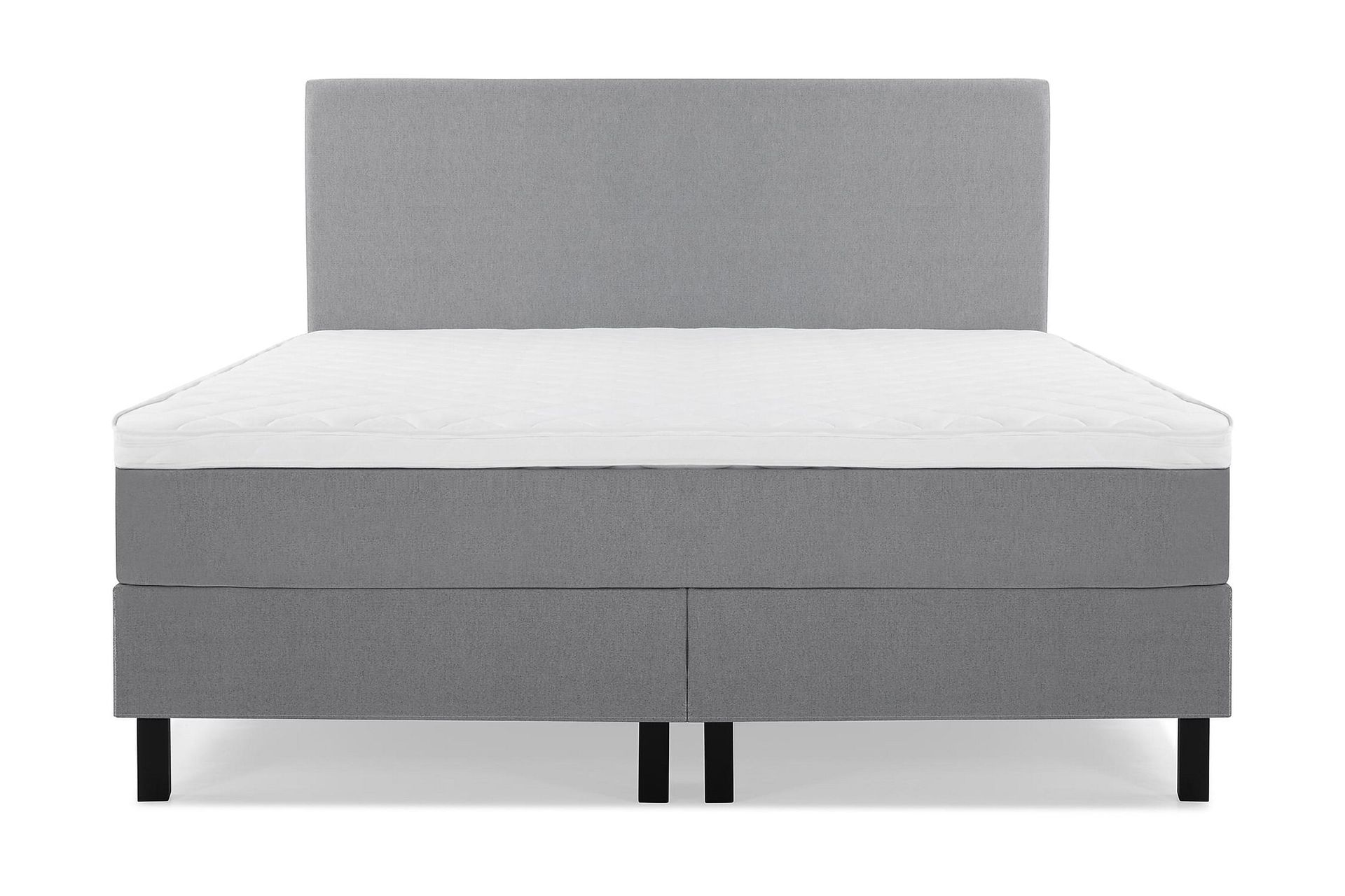 Lucky Komplett Sengepakke 180x200 Skum Glatt Sengegavl - Mellangrå
