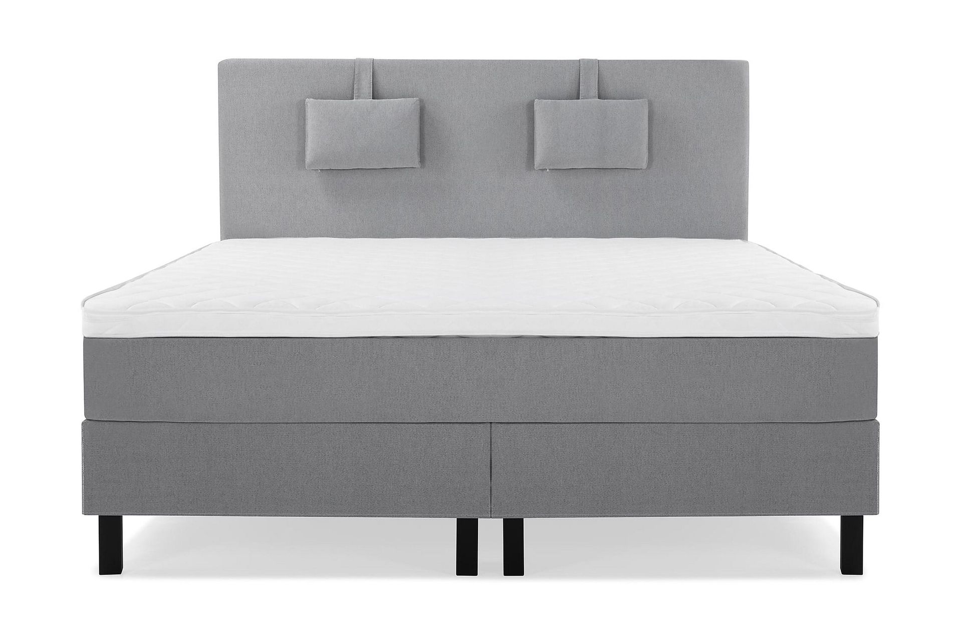 Lucky Komplett Sengepakke 180x200 Skum Glatt Sengegavl - Nakkepute Liten Mellomgrå