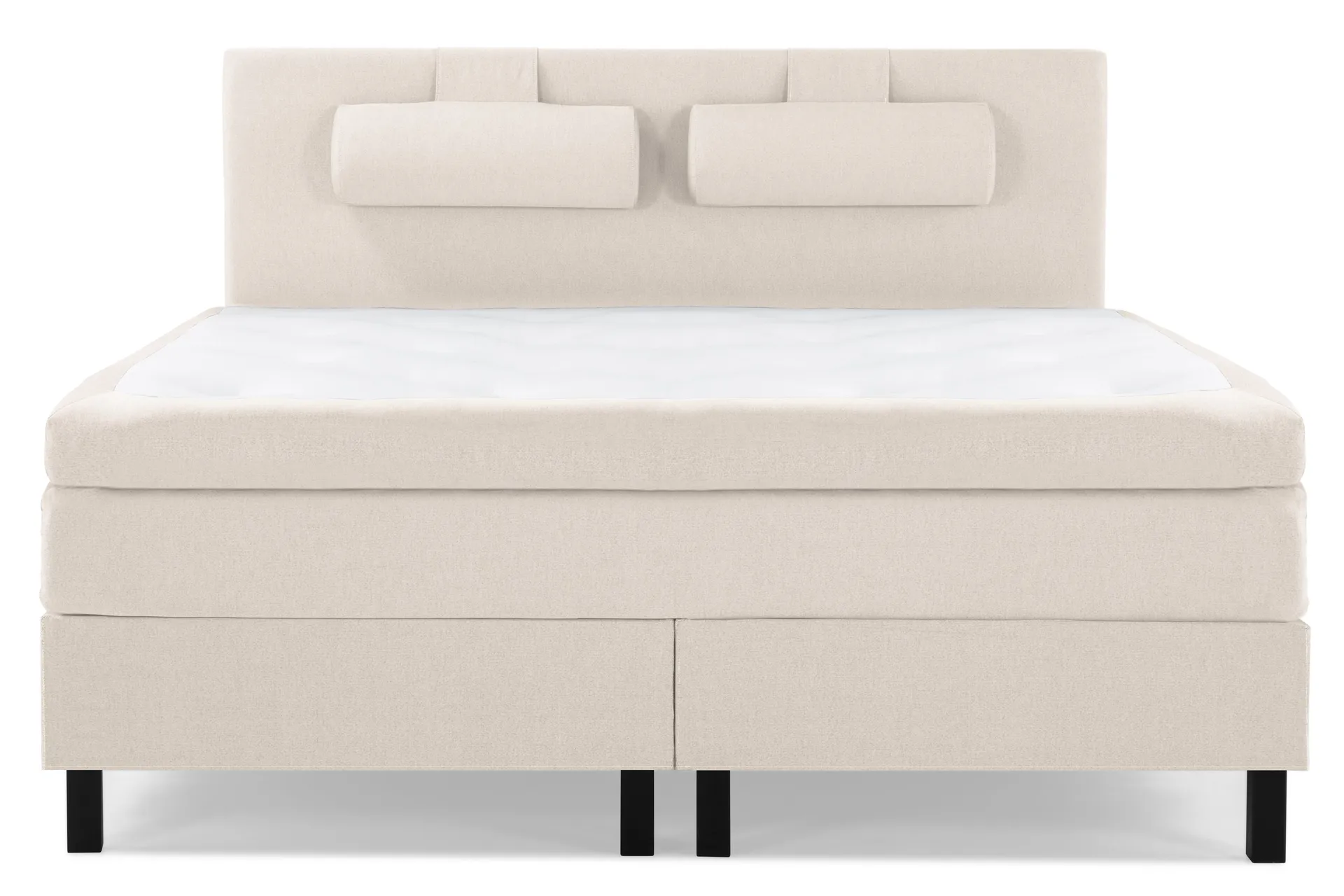 Lucky Komplett Sengepakke 180x200 Polyeter Glatt Sengegavl - Nakkepute Stor Beige