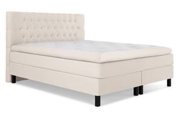 Lucky Komplett Sengpakke 160x200 cm Dobbeltseng med Sengegavl + Madrassbeskytter - Beige - Møbler - Senger - Komplett sengepakke