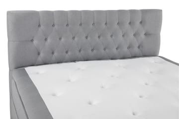 Lucky Komplett Sengpakke 160x200 cm med Sengegavl Fast + Madrassbeskytter - Grå - Møbler - Senger - Komplett sengepakke
