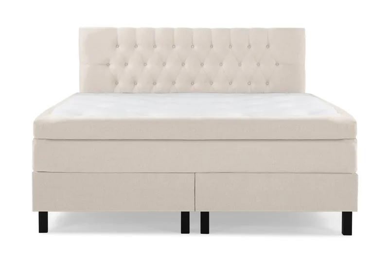 Lucky Komplett Sengpakke 180x200 cm Kontinentalseng med Sengegavl Fast - Beige - Møbler - Senger - Kontinentalsenger