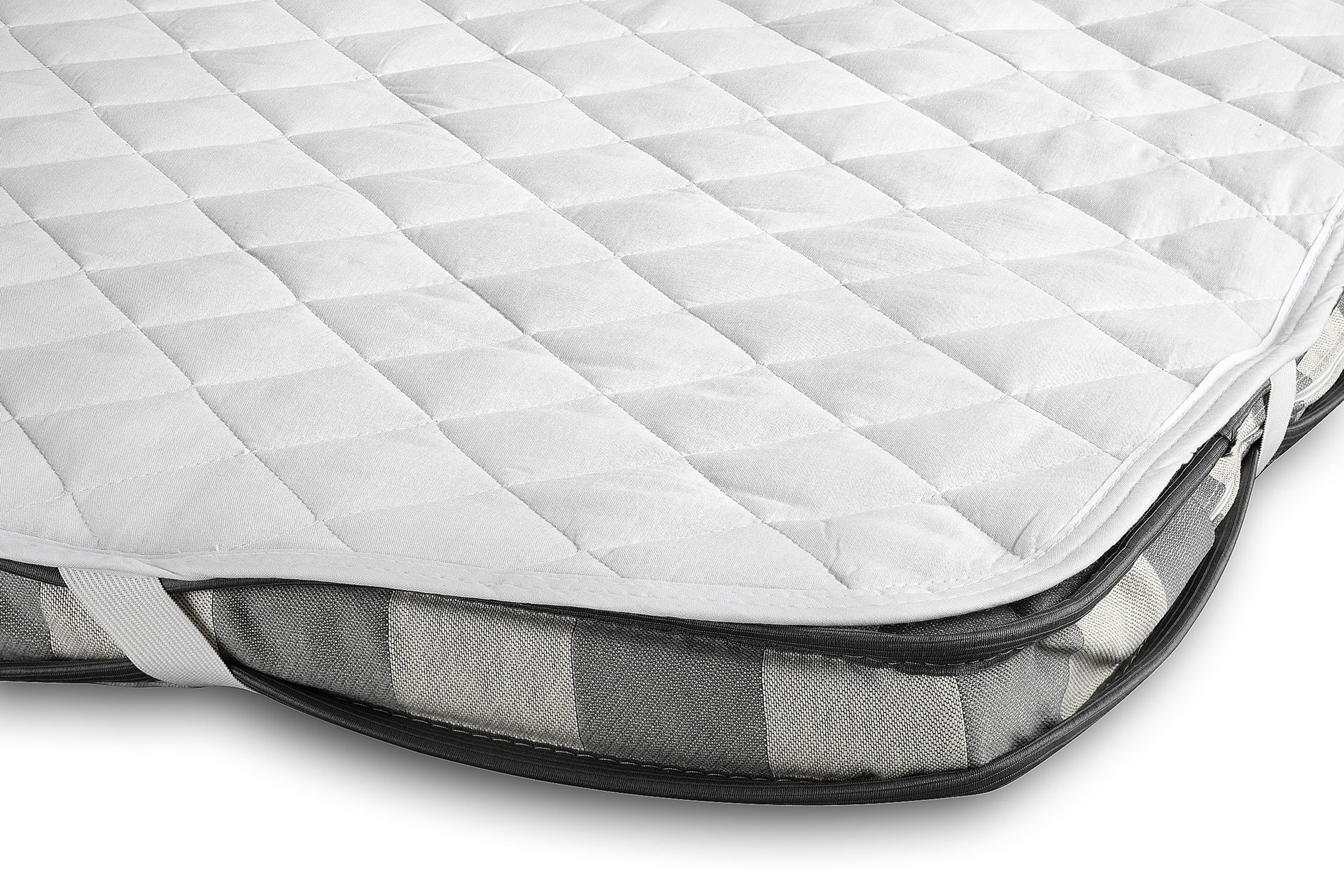 Lucky Komplett Sengpakke Polyeter Diamant Sengegavl 140x200 cm + Madrassbeskytter - Grå - Møbler - Senger - Komplett sengepakke