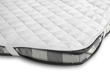 Lucky Komplett Sengpakke Polyeter Diamant Sengegavl 140x200 cm + Madrassbeskytter - Grå - Møbler - Senger - Komplett sengepakke