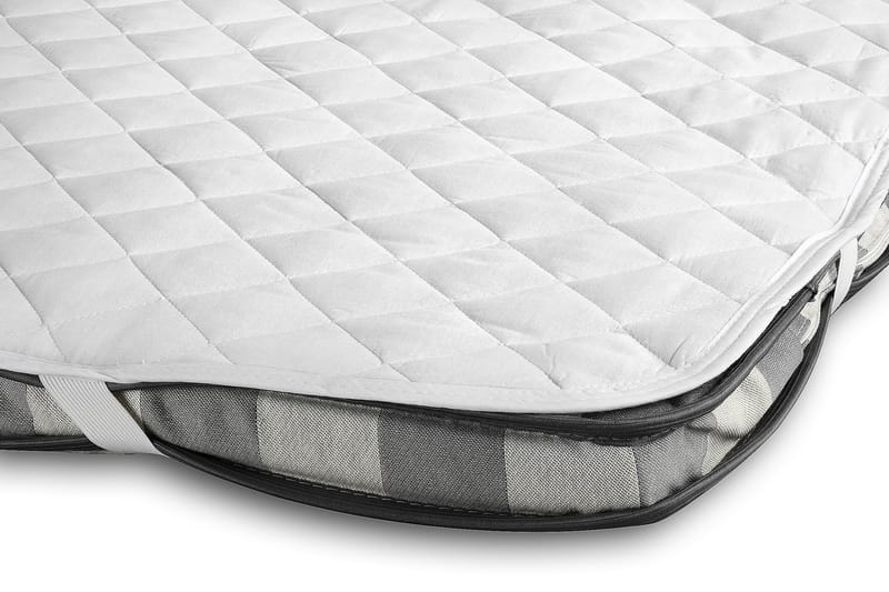 Lucky Komplett Sengpakke Polyeter Diamant Sengegavl 140x200 cm + Madrassbeskytter - Grå - Møbler - Senger - Komplett sengepakke
