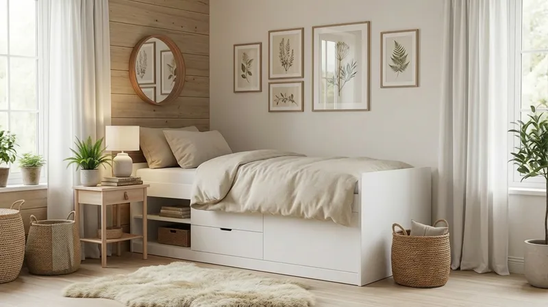 Lundvik Sengeramme 90x200 cm med oppbevaring inkludert madrass - Hvit - Møbler - Senger - Sengeramme & sengestamme