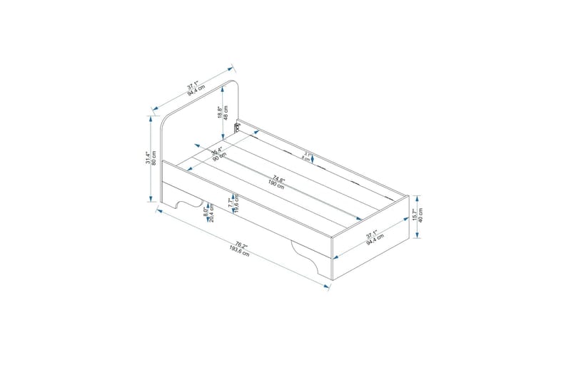 Luses Sengeramme 94,4x194 cm - Brun - Møbler - Senger - Sengeramme & sengestamme