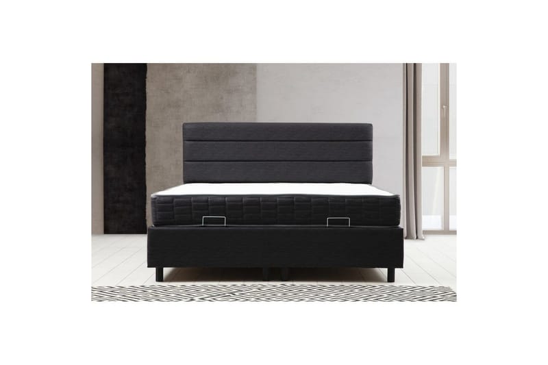 Madrass, Underdel og Hodegjerde Sonyi Sett Antrasitt - 90 x 114 x 190 cm - Møbler - Senger - Sengeramme & sengestamme