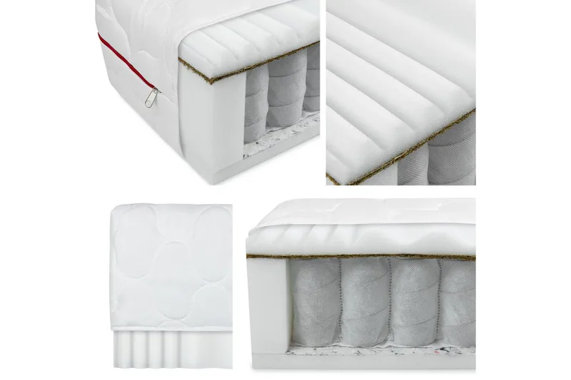 Algedi Fjærmadrass 160x200 cm - Hvit - Møbler - Senger - Madrasser - Rammemadrass & springfjærmadrass